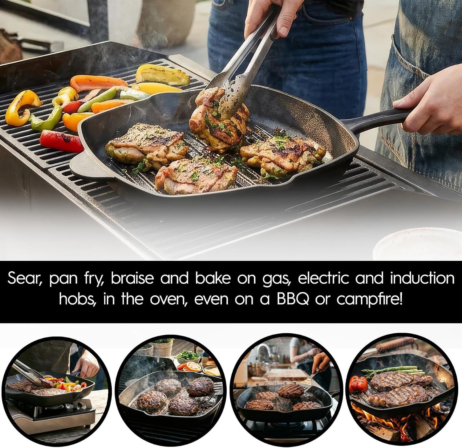 Pre-Seasoned 10-Inch Cast Iron Griddle Pan