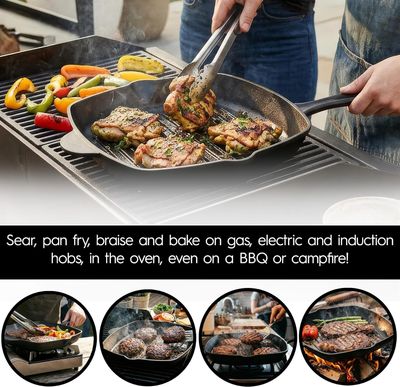 Pre-Seasoned 10-Inch Cast Iron Griddle Pan