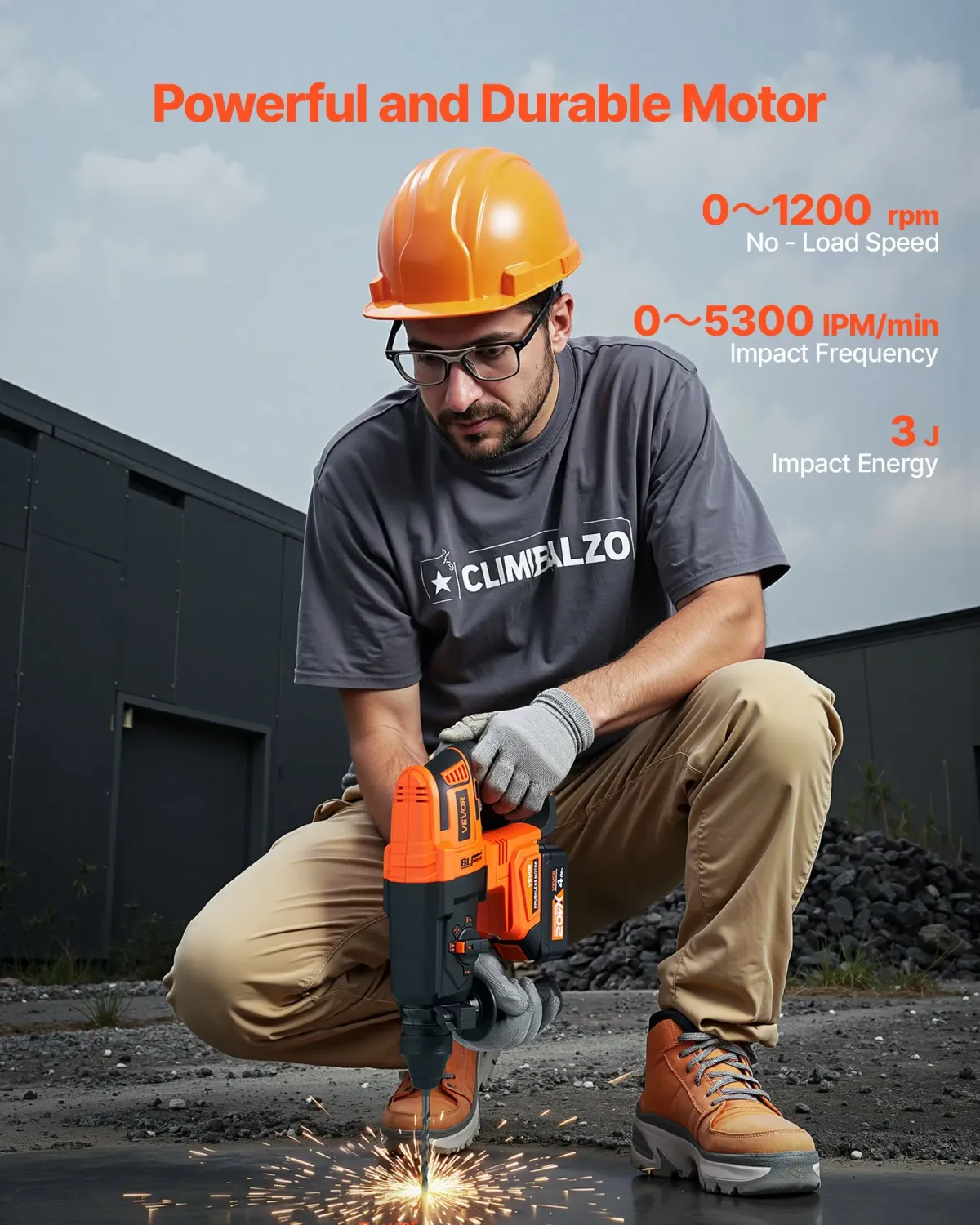 SDS-Plus 20V 4.0Ah Cordless Rotary Hammer Drill – 4-in-1 Heavy-Duty Power Tool Kit