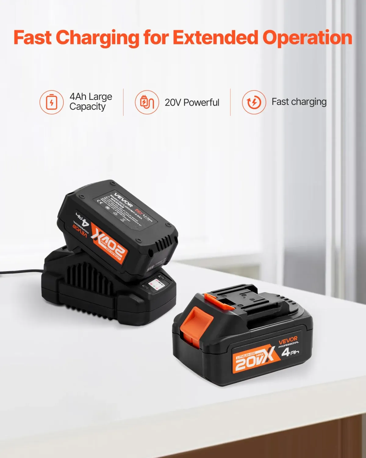 SDS-Plus 20V 4.0Ah Cordless Rotary Hammer Drill – 4-in-1 Heavy-Duty Power Tool Kit