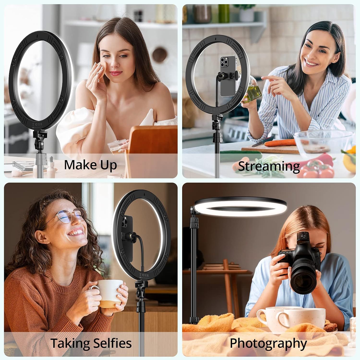 Ring Light with Adjustable Tripod &amp; Bluetooth Remote – 2700K–7000K