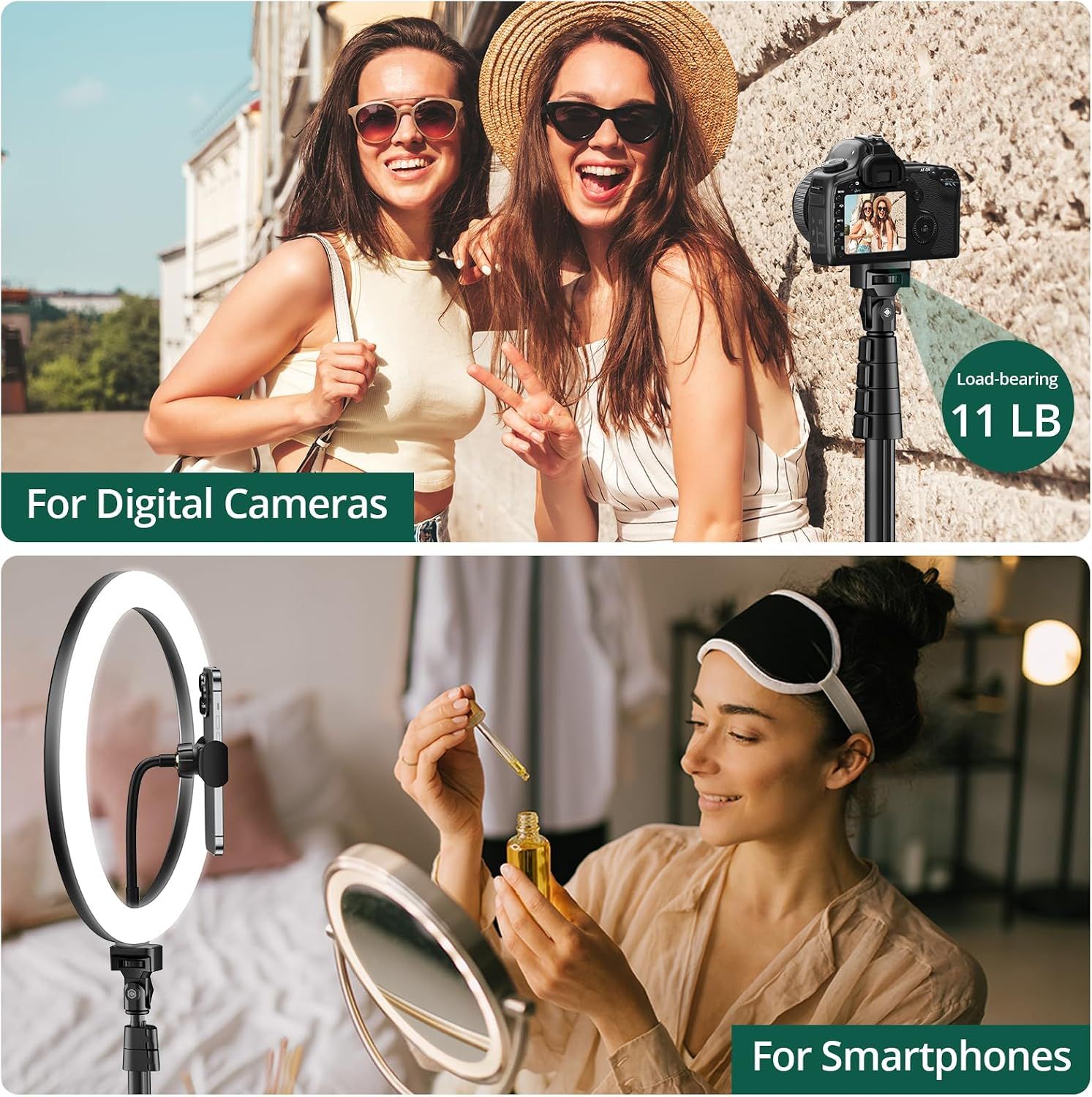 Ring Light with Adjustable Tripod &amp; Bluetooth Remote – 2700K–7000K