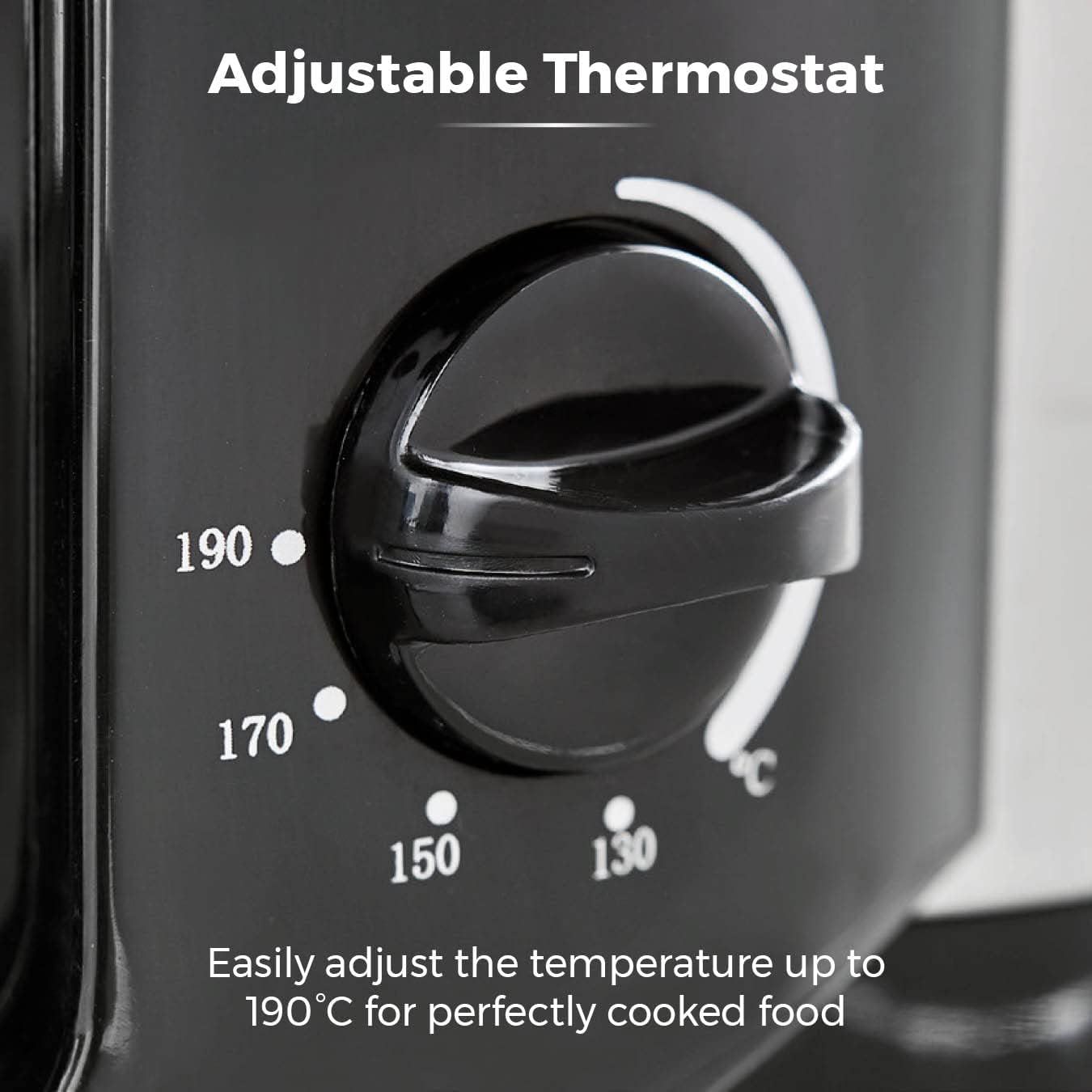 Deep Fat Fryer with Adjustable Thermostat, 2L, 1500W, Black