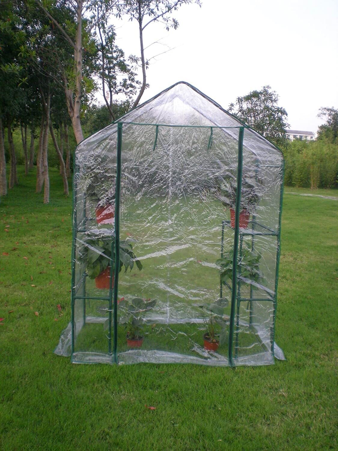 Walk In Greenhouse with Shelves 143x73x195cm