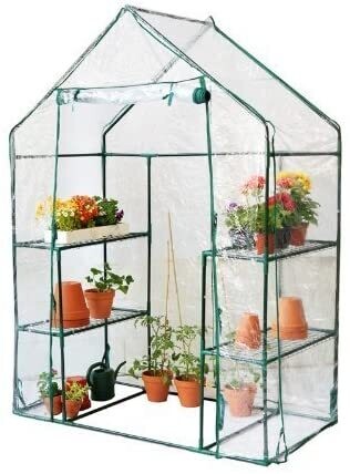 Walk In Greenhouse with Shelves 143x73x195cm