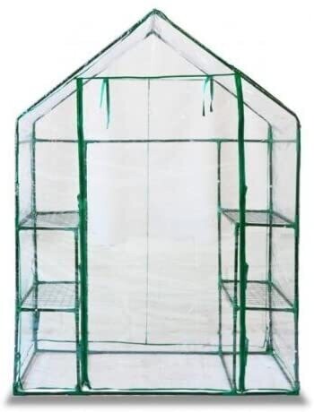 Walk In Greenhouse with Shelves 143x73x195cm