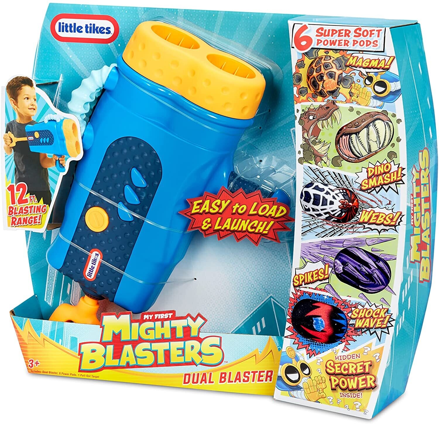 Mighty Dual Blaster - Super Safe Toy Hand Launcher for Kids - Hands-On Play Toys