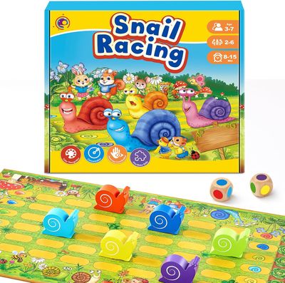 Small Little Snail Racing Board Game – Educational Montessori Game for Kids