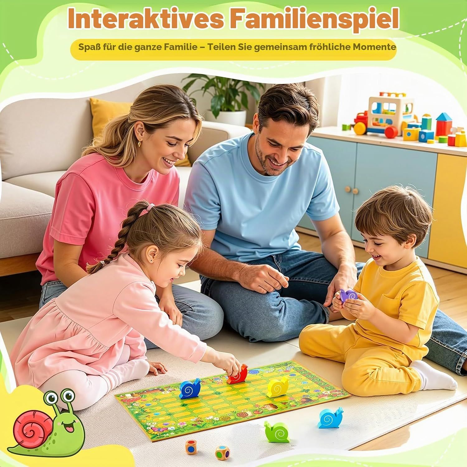 Small Little Snail Racing Board Game – Educational Montessori Game for Kids