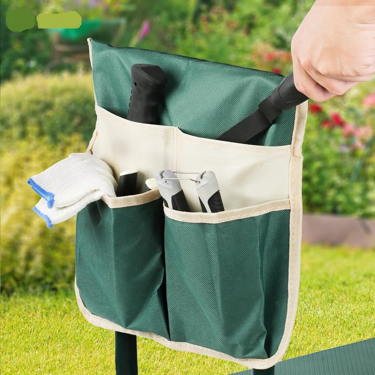 Garden Bench Folding Kneeler Stool with Storage