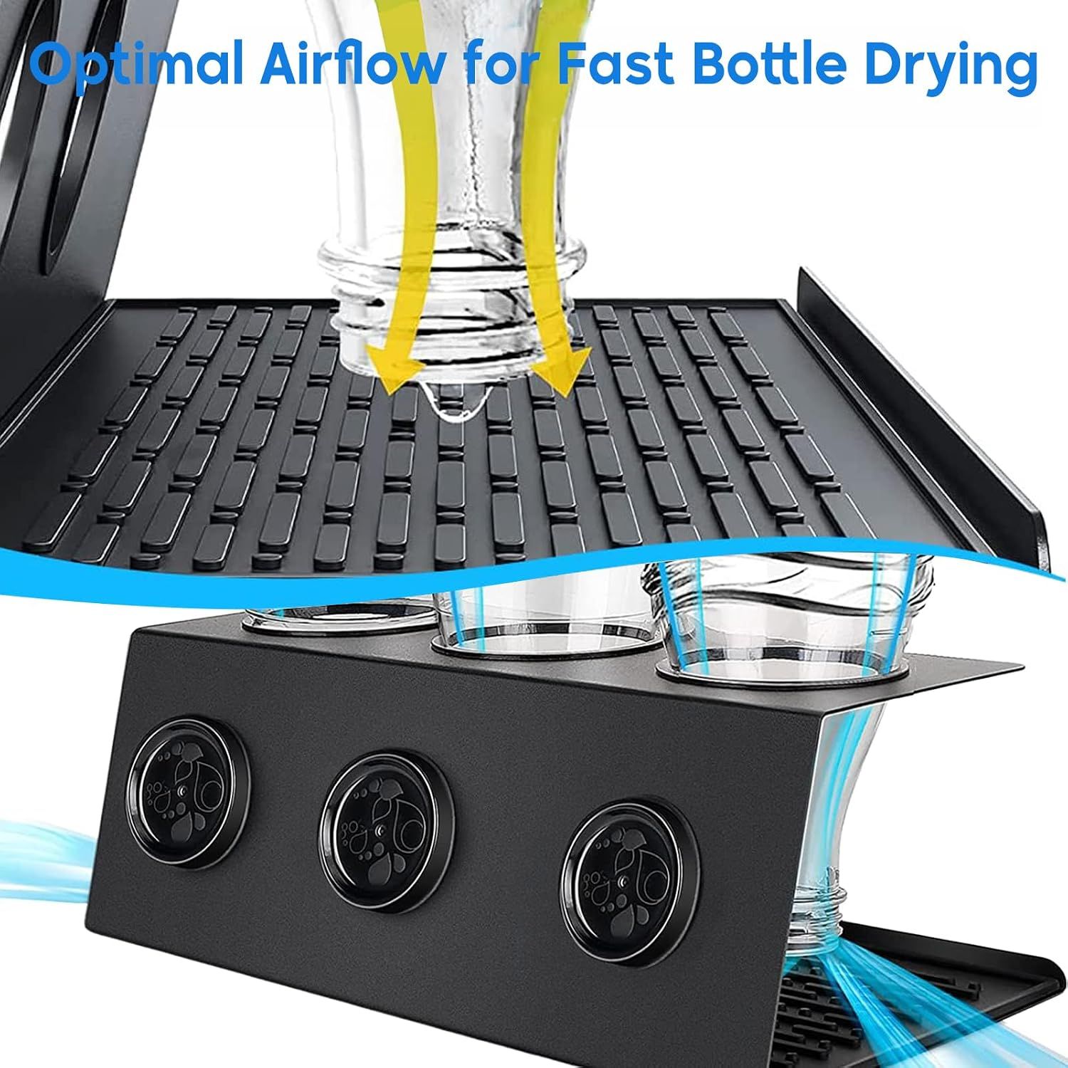 Premium SodaStream 3-Bottle Stainless Steel Drying Rack