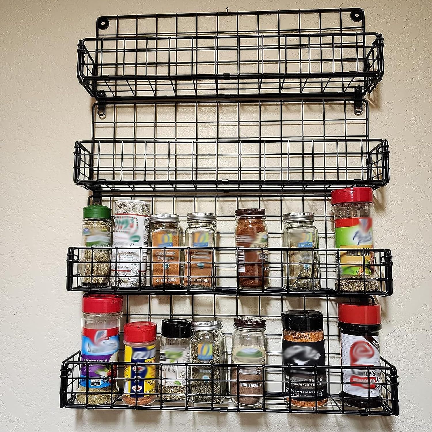 Spice Rack 4PCS Wall Mounted Kitchen Organizer