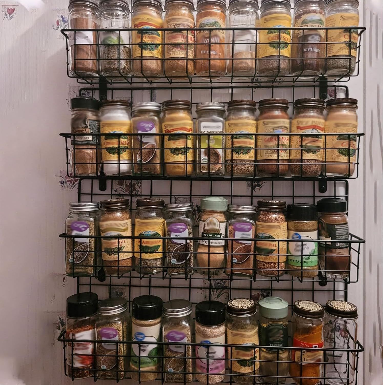 Spice Rack 4PCS Wall Mounted Kitchen Organizer