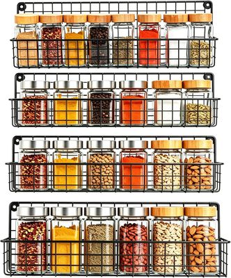 Spice Rack 4PCS Wall Mounted Kitchen Organizer