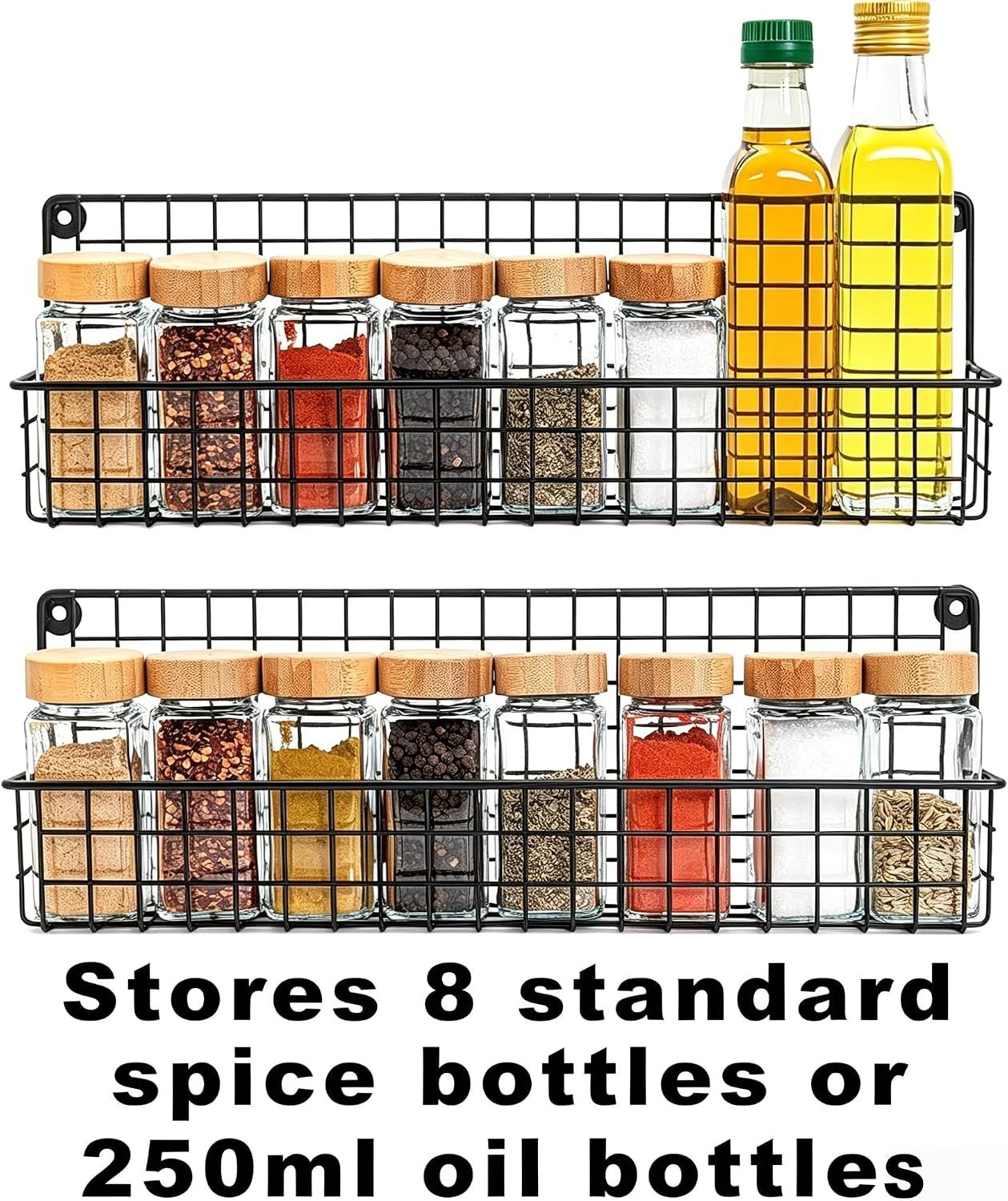 Spice Rack 4PCS Wall Mounted Kitchen Organizer