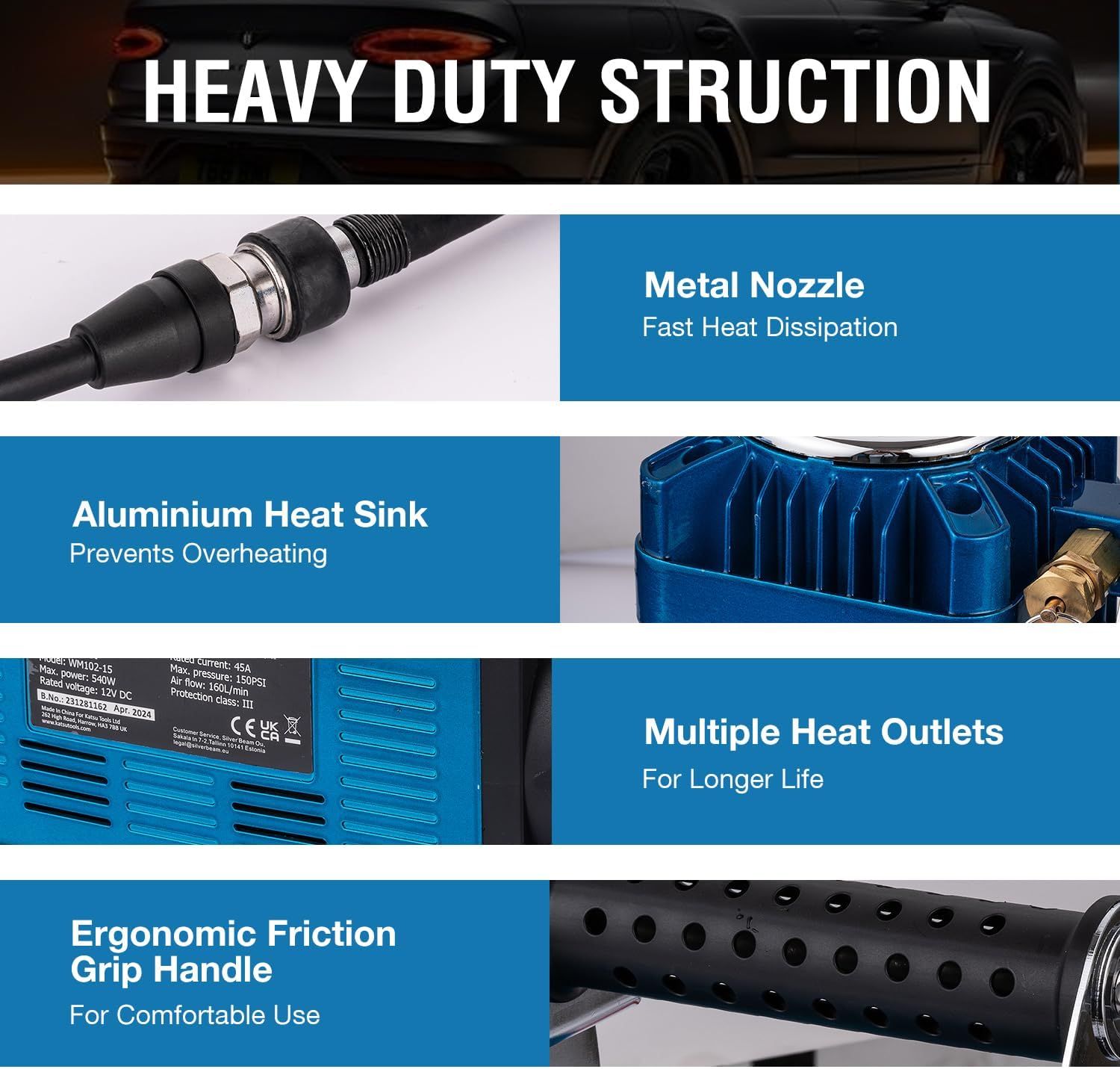 Heavy Duty Air Compressor Compact Design