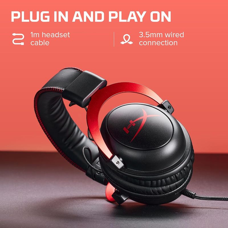 Gaming Headphones, Red, for PC, PS4, and Mac