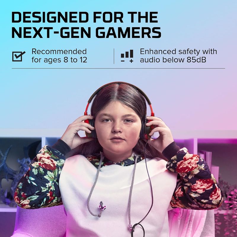 Gaming Headphones, Red, for PC, PS4, and Mac