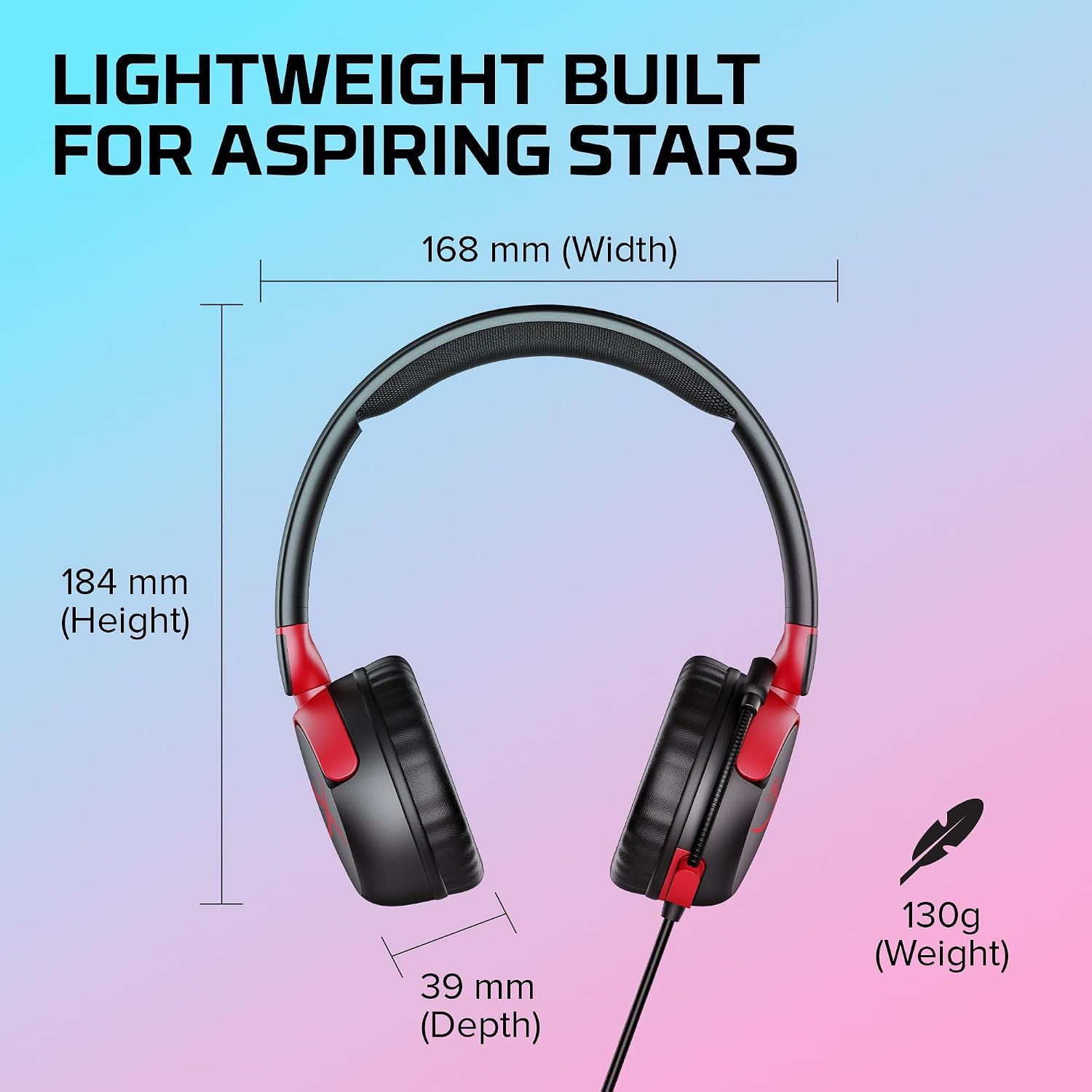 Gaming Headphones, Red, for PC, PS4, and Mac