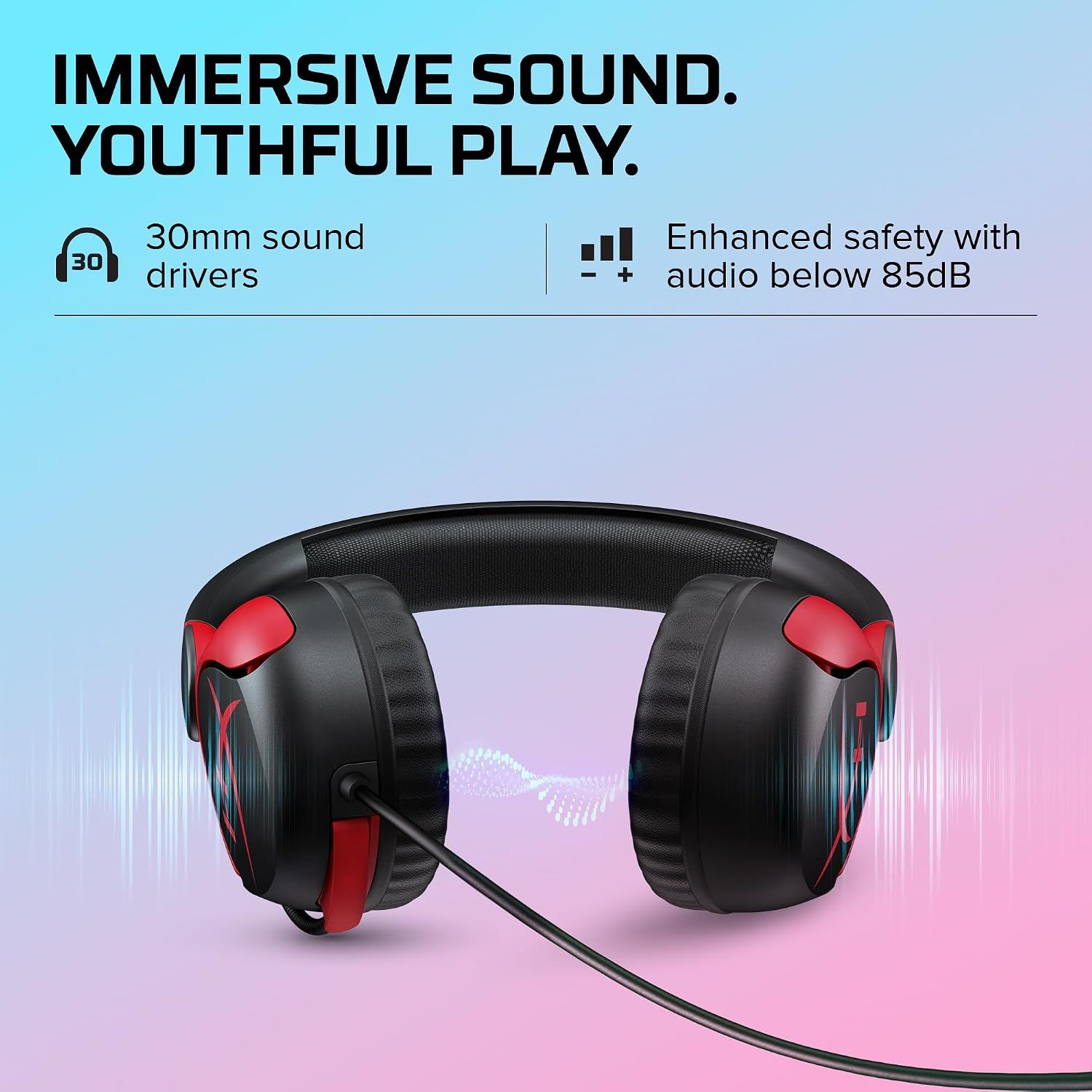 Gaming Headphones, Red, for PC, PS4, and Mac