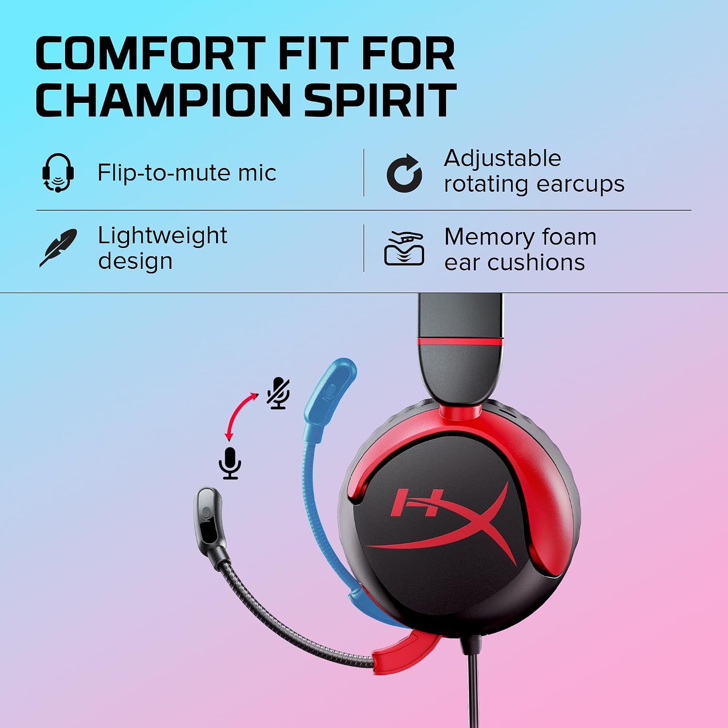 Gaming Headphones, Red, for PC, PS4, and Mac
