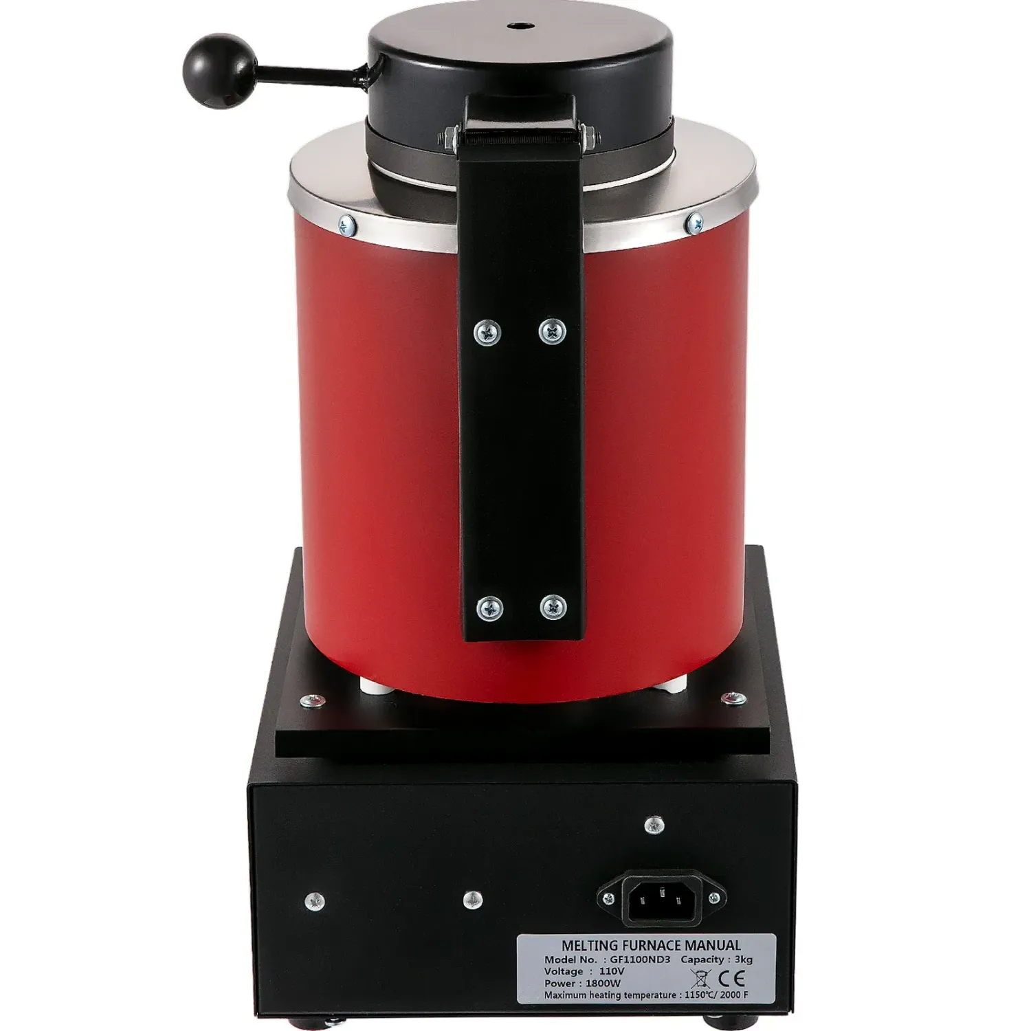 3KG Electric Metal Melting Furnace 1150°C Digital PID Gold Silver Copper