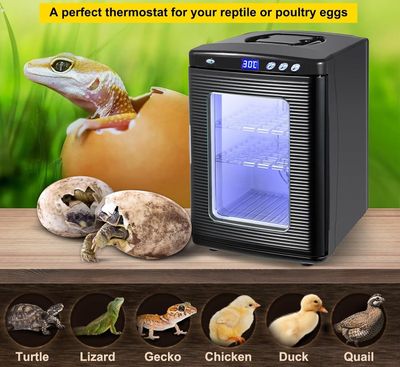 25L Reptile Egg Incubator Digital Temperature Control Auto Turn Egg Hatcher for Snake, Tortoise &amp; Lizard Eggs