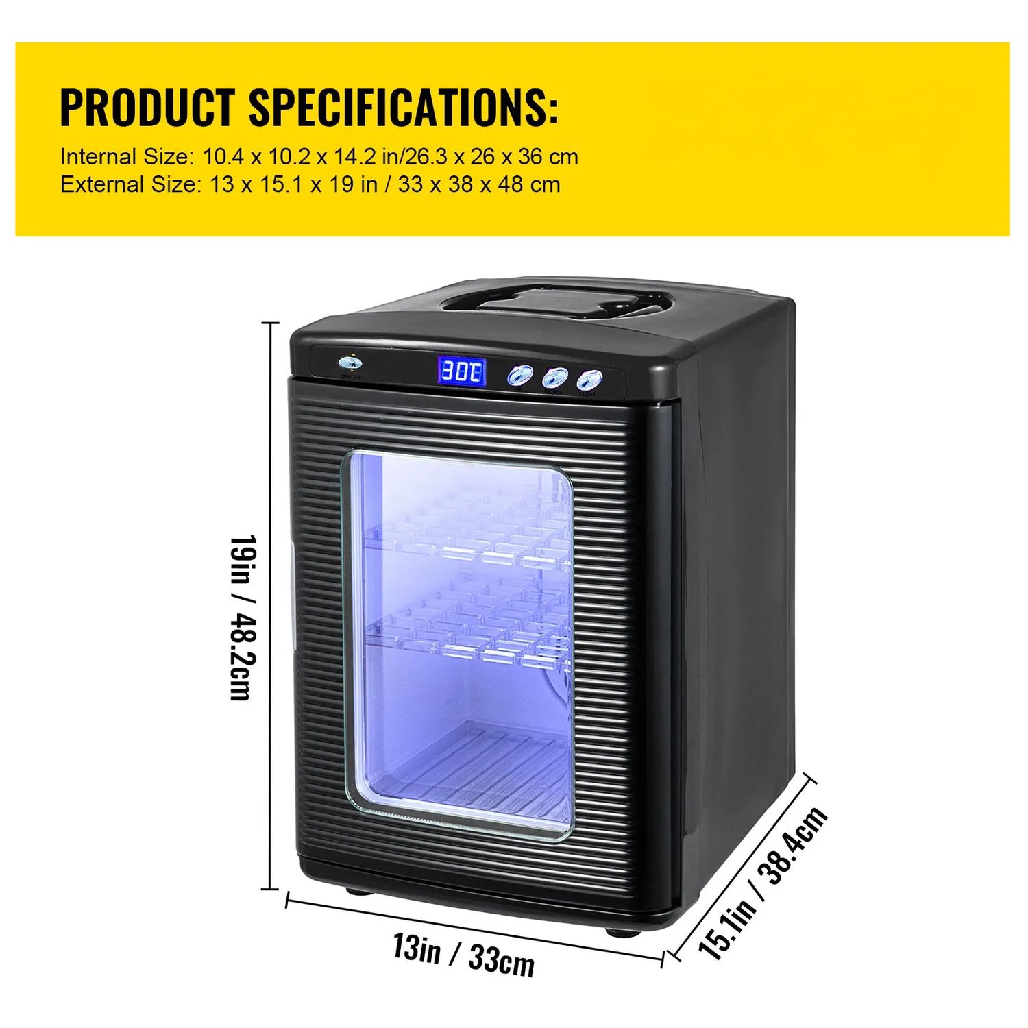 25L Reptile Egg Incubator – Digital Temperature Control, 220V AC / 12V DC