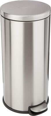30L Basics Round Pedal Bin Cylindrical Stainless Steel 30L