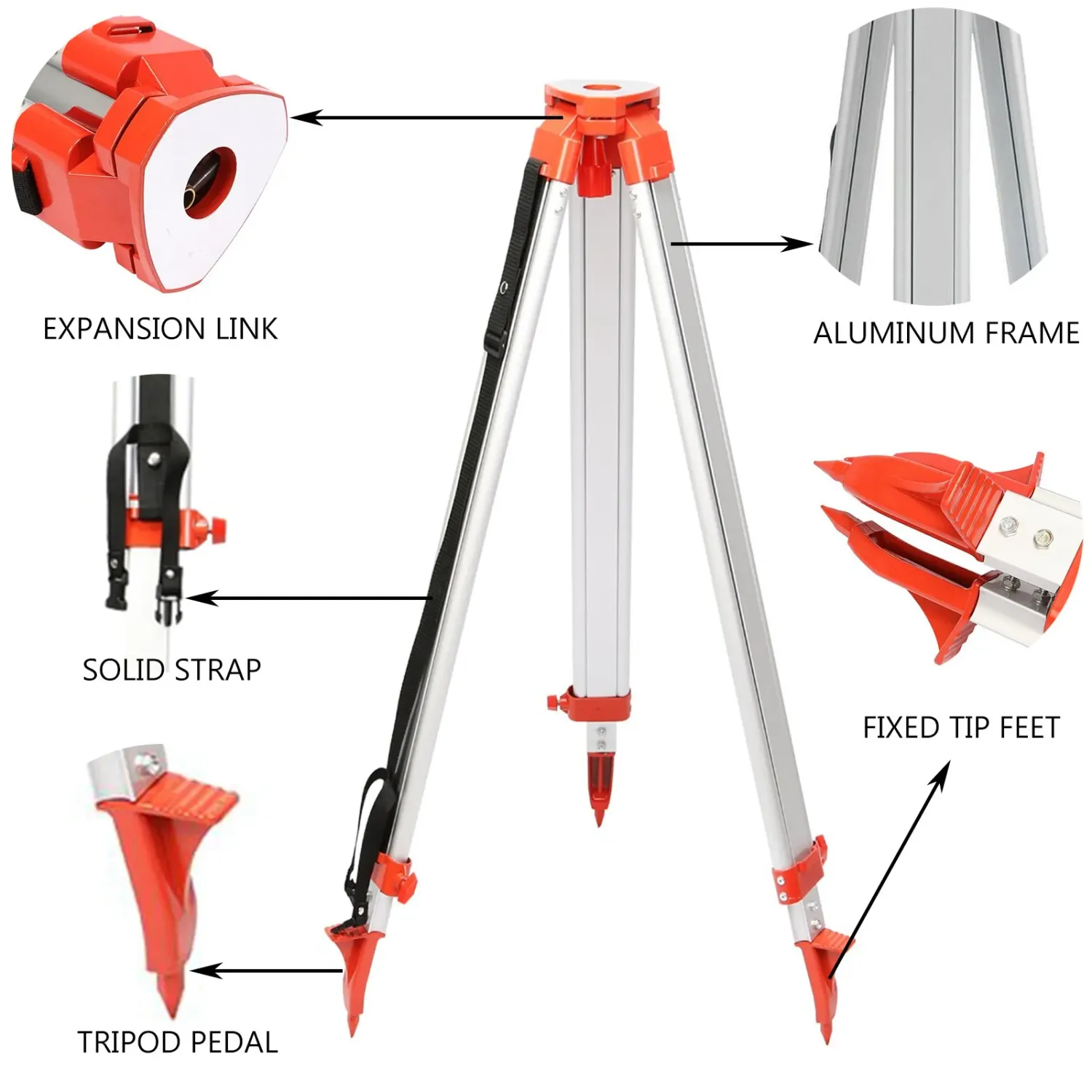 Strong lightweight 360° Self-Leveling Rotary Laser Level with Tripod &amp; 5m Leveling Staff