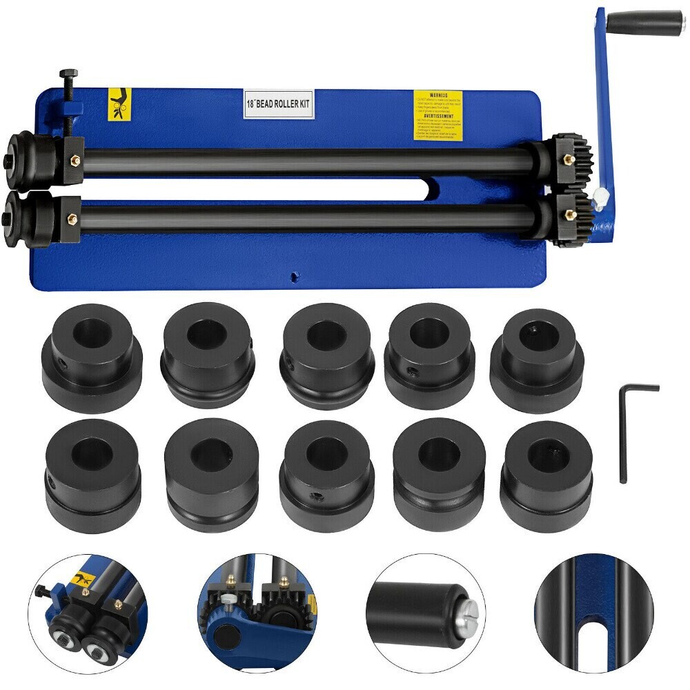 Sheet 18" Sheet Metal Bead Roller – 460mm Neck, 1.2mm Capacity with 6 Tool Sets