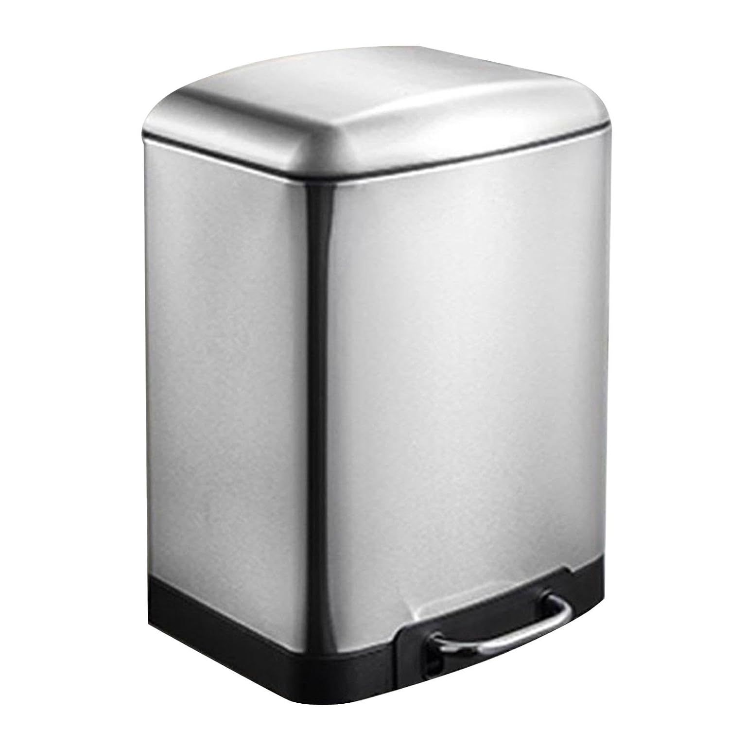 35L Stainless Steel Trash Bin Large Capacity Lidded Garbage Can