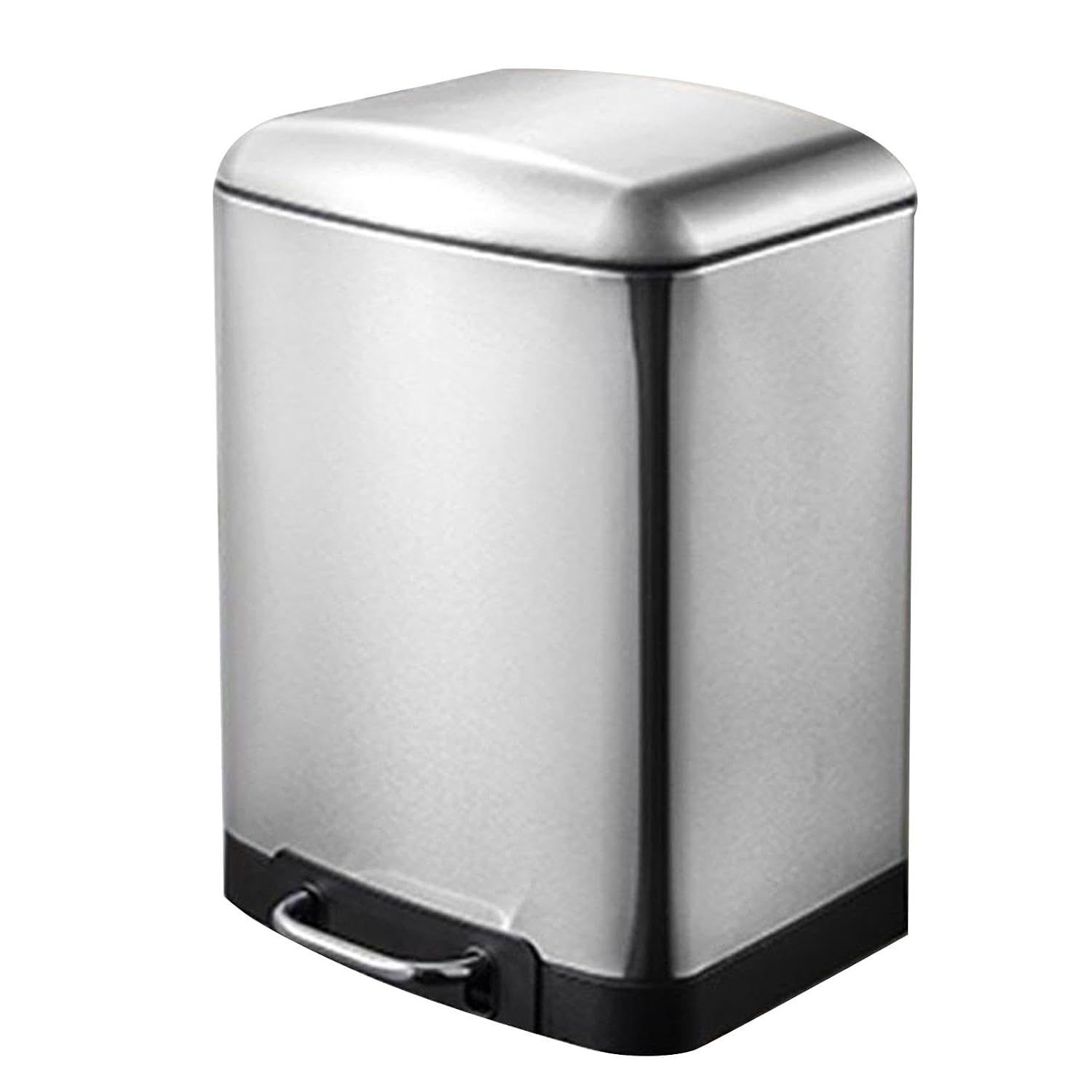 35L Stainless Steel Trash Bin Large Capacity Lidded Garbage Can