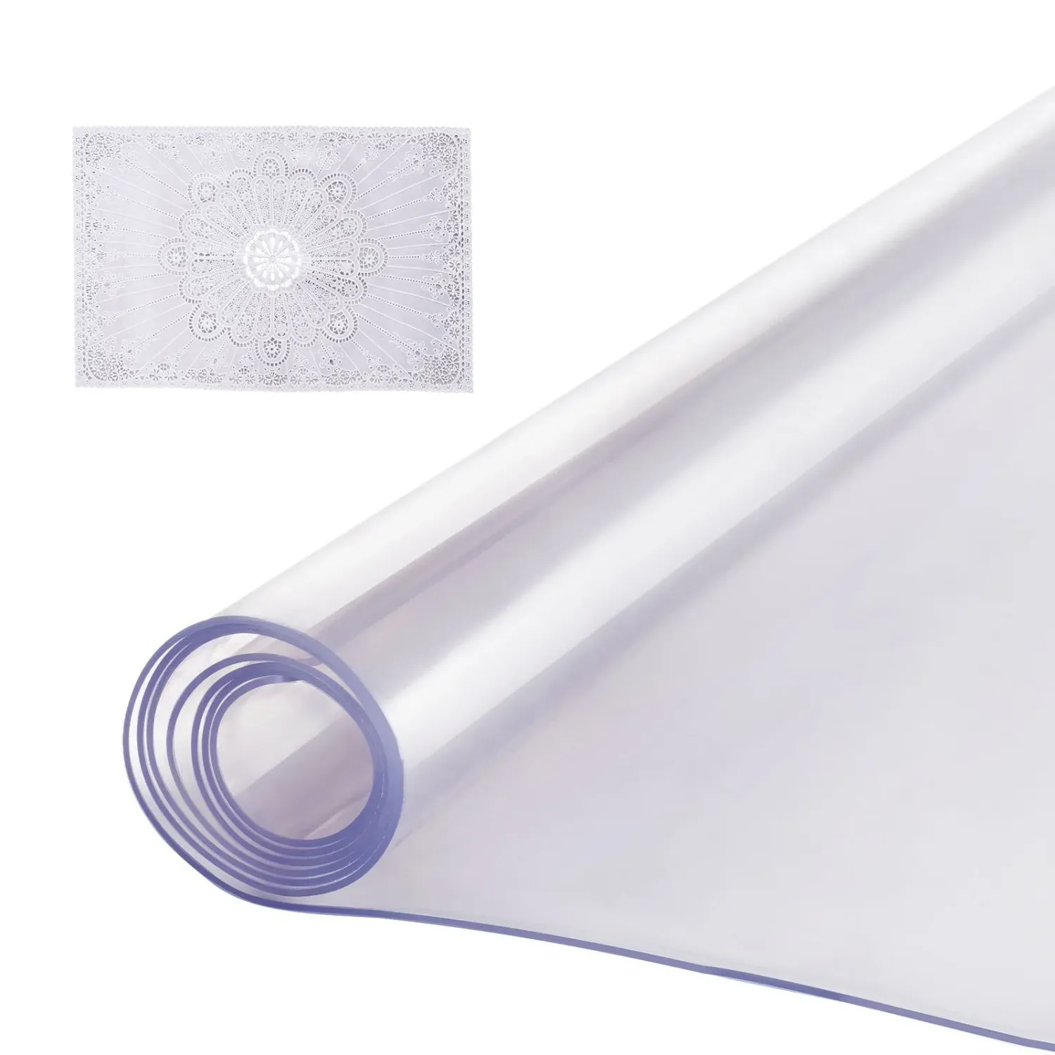 Transparent PVC Table Protector — 42 x 72 inch, 2.0mm Thick Waterproof Rectangular Mat, Easy-Clean Tablecloth for Dining Table, Office Desk &amp; Dresser
