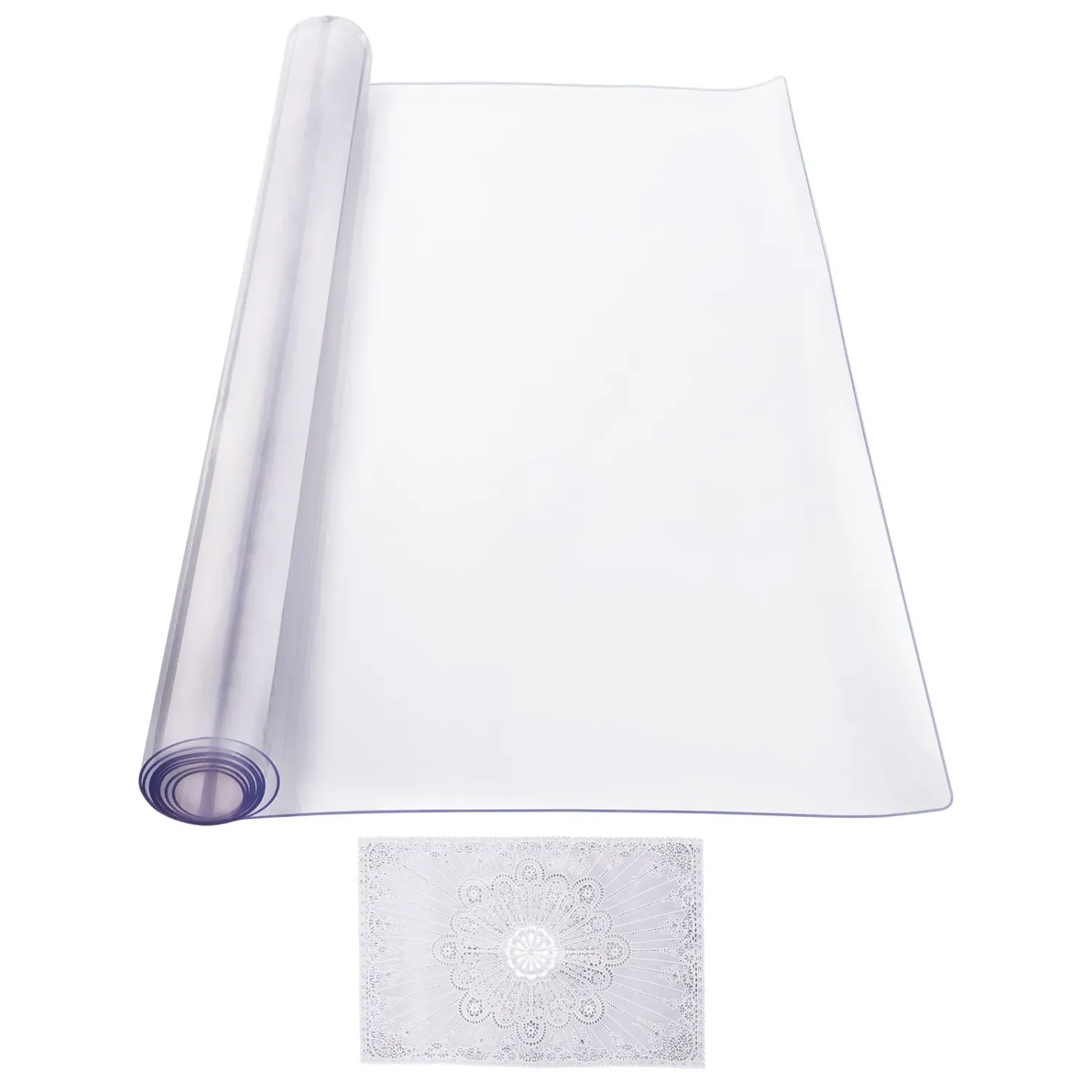 Transparent PVC Table Protector — 42 x 72 inch, 2.0mm Thick Waterproof Rectangular Mat, Easy-Clean Tablecloth for Dining Table, Office Desk &amp; Dresser