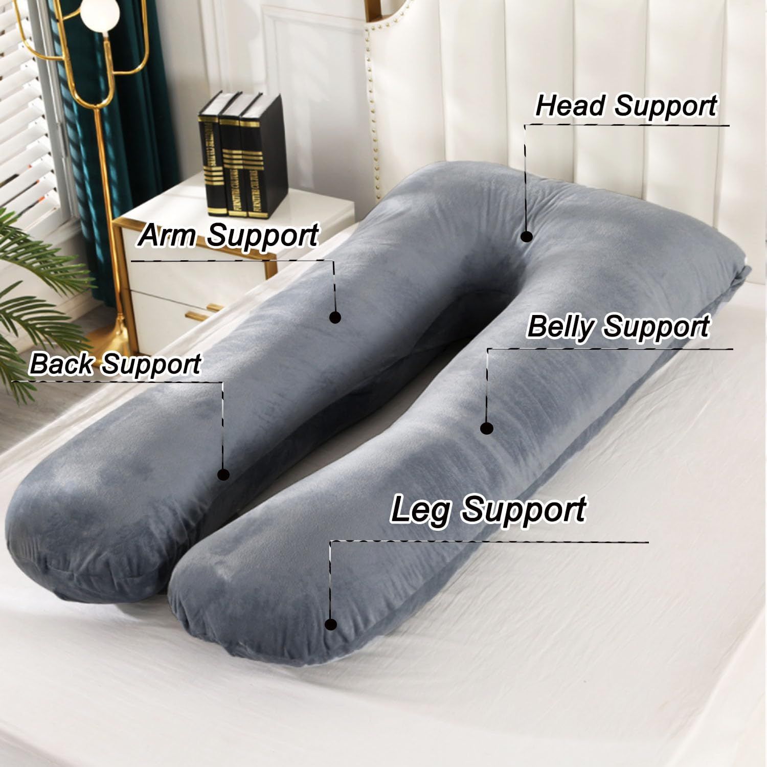 U-Shaped Pregnancy Pillow, Side Sleeper Pillow