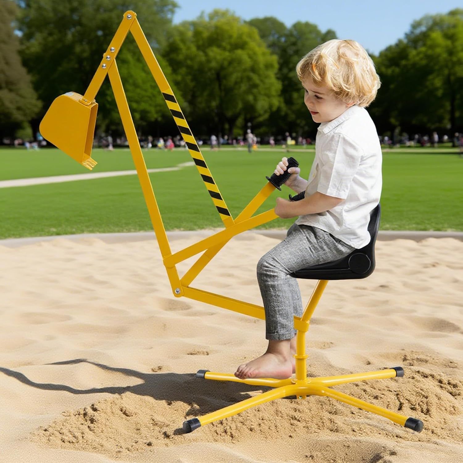 Sand Digger, Kids Ride-On Excavator Toy – 360° Rotating Seat with Manual Shovel