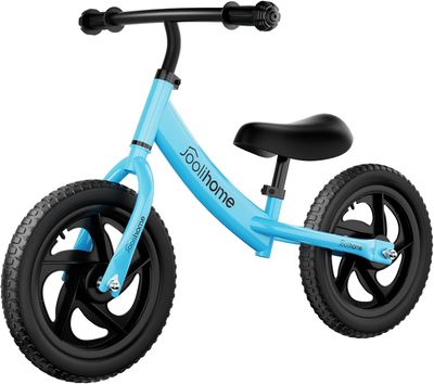 12-Inch Balance Bike for Kids Ages 2-5, Adjustable Seat, Pedal-Free Toddler Training Bike, Blue