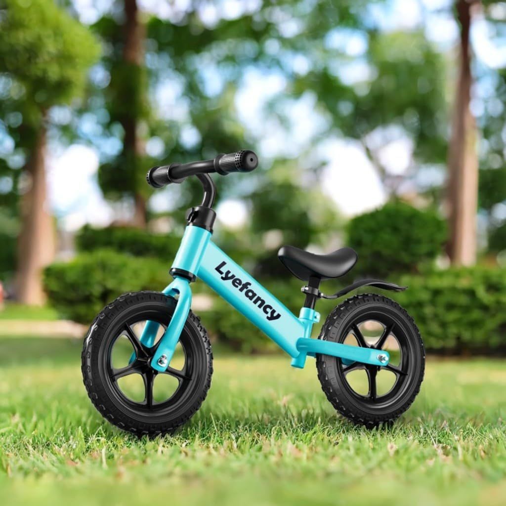 12-Inch Balance Bike for Kids Ages 2-5, Adjustable Seat, Pedal-Free Toddler Training Bike, Blue