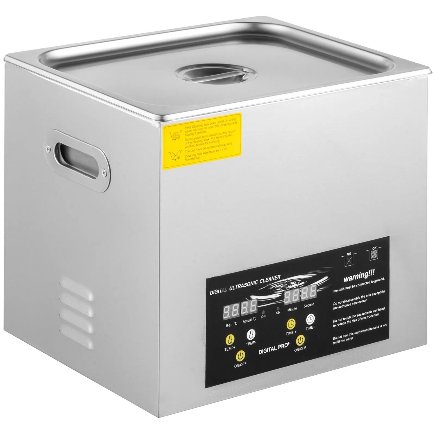 10L Ultrasonic Cleaner 400W Digital Cleaning Machine with Heater 40kHz Stainless Steel Tank