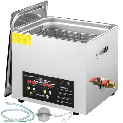 10L Ultrasonic Cleaner 400W Digital Cleaning Machine with Heater 40kHz Stainless Steel Tank