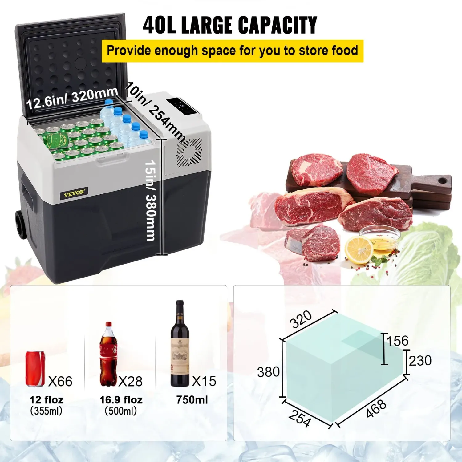 Car Refrigerator 40L Compressor Cooler