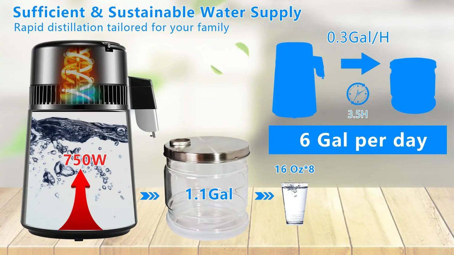 Water Distiller 4L 750W Stainless Steel