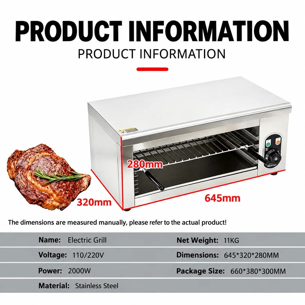 Salamander Stainless Steel 220V Electric Heating Appliance – 2000W, 11–20L Capacity