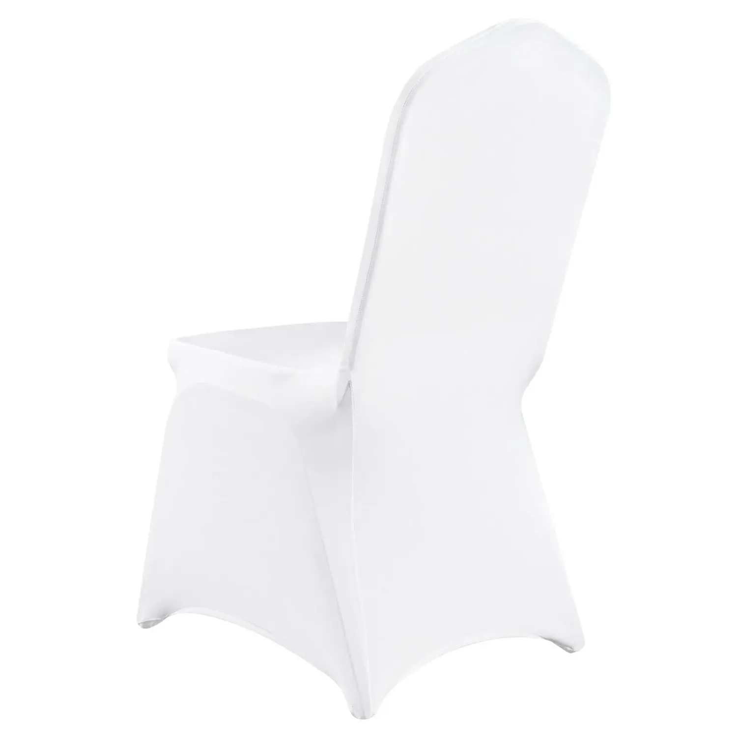 50PCS White Spandex Folding Chair Covers, Stretch Washable Universal Slipcovers for Events &amp; Weddings