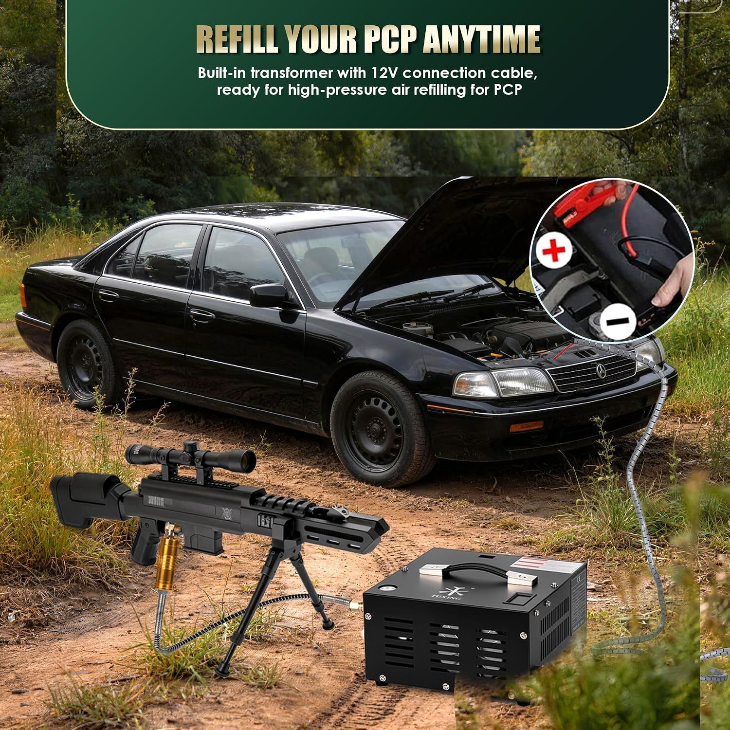 Portable PCP Air Compressor 4500 PSI / 300 Bar