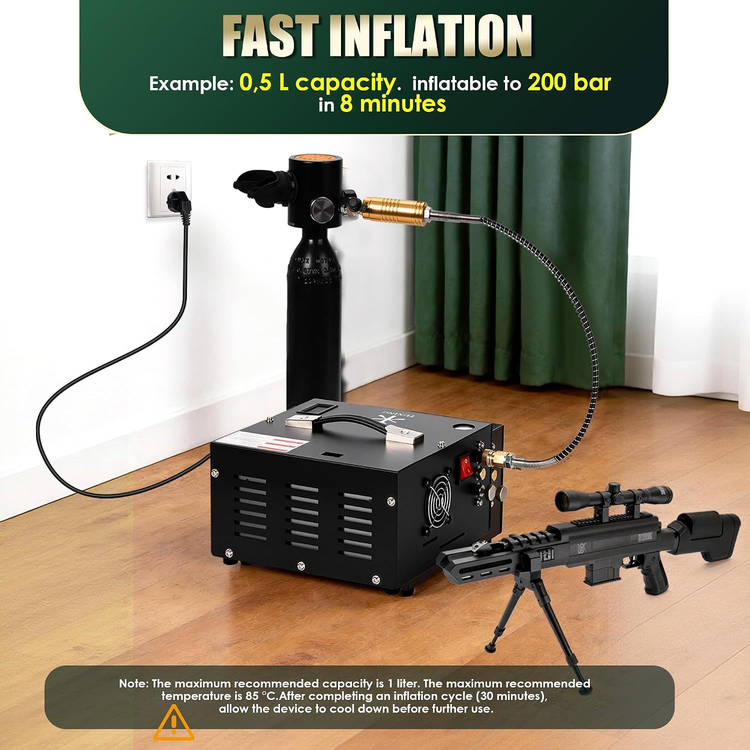 Portable PCP Air Compressor 4500 PSI / 300 Bar