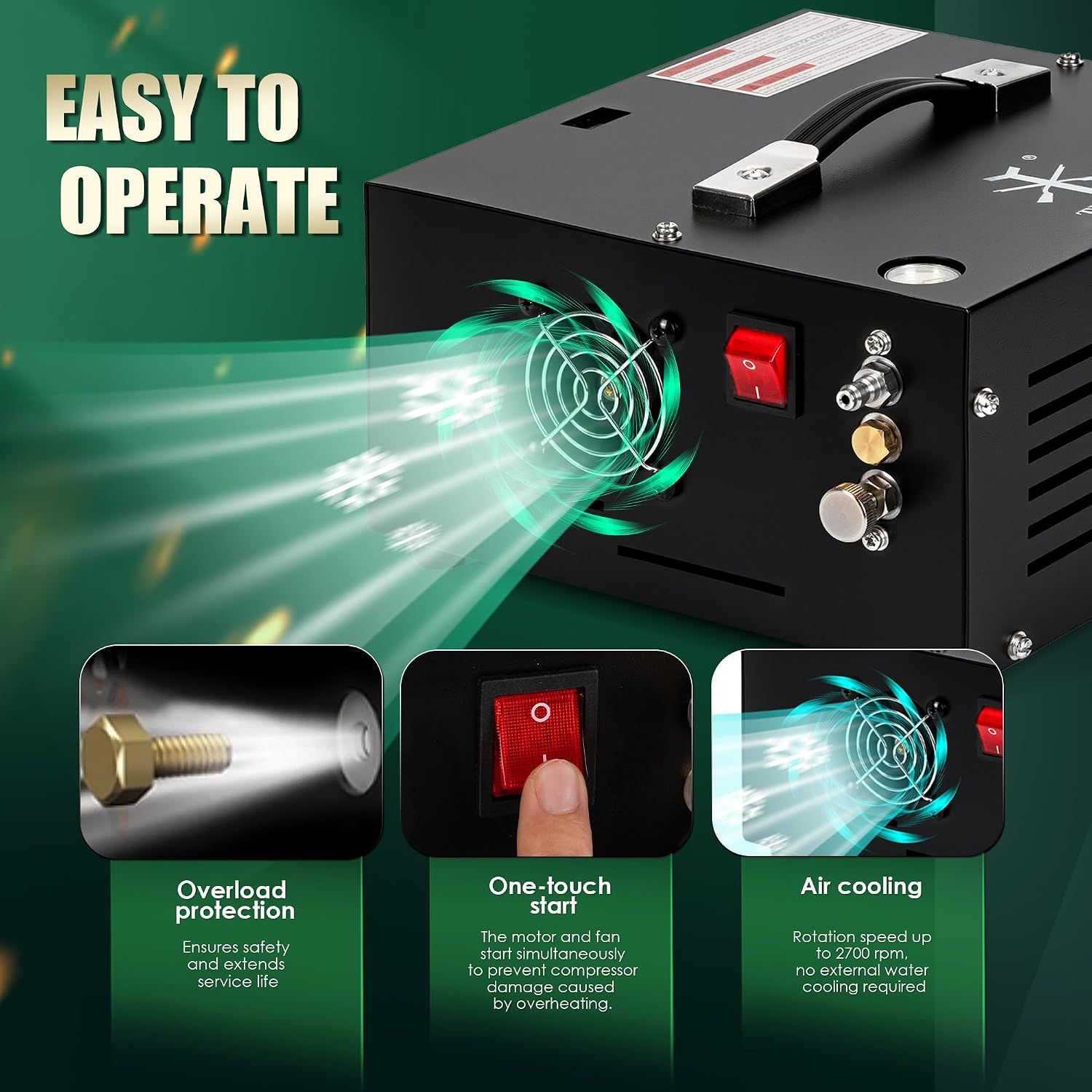 Portable PCP Air Compressor 4500 PSI / 300 Bar