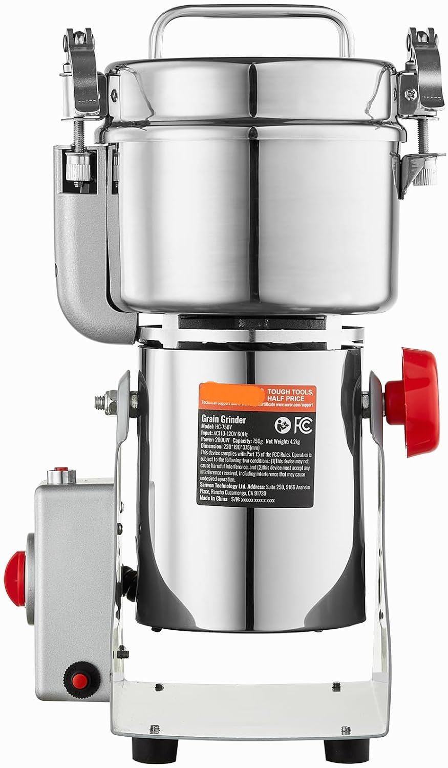 750g &amp; 1000g Electric Herb Grain Mill Grinder - High-Power Grinding for Herbs, Grains, and Spices with Efficient Performance
