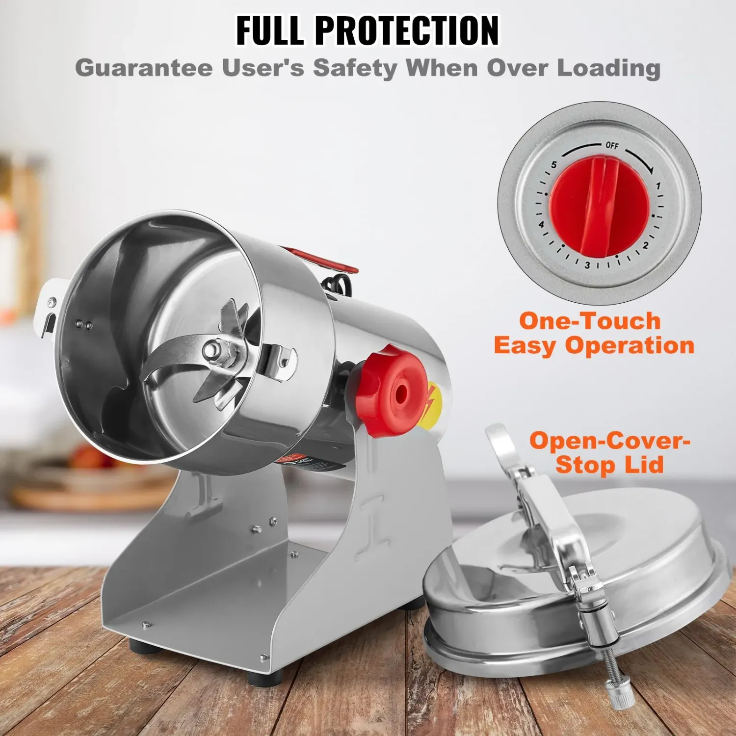 750g &amp; 1000g Electric Herb Grain Mill Grinder - High-Power Grinding for Herbs, Grains, and Spices with Efficient Performance